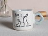 Lebhafte Oster-Kaffeetasse mit buntem Henkel